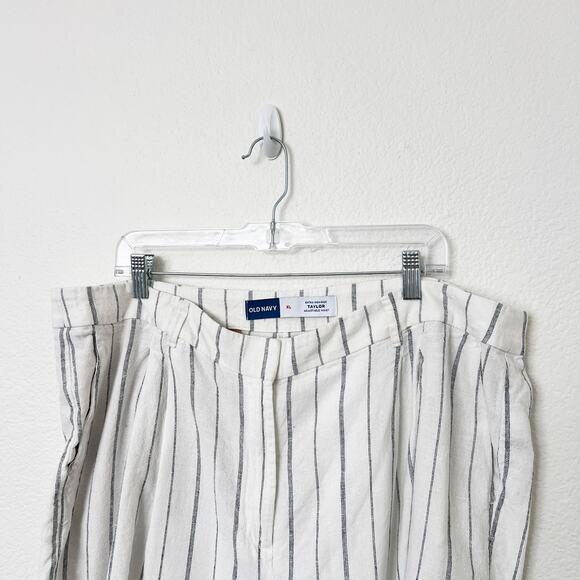 [Old Navy] Striped Navy White Linen Blend Extra High Rise Taylor Shorts Size XL - Picture 4 of 12